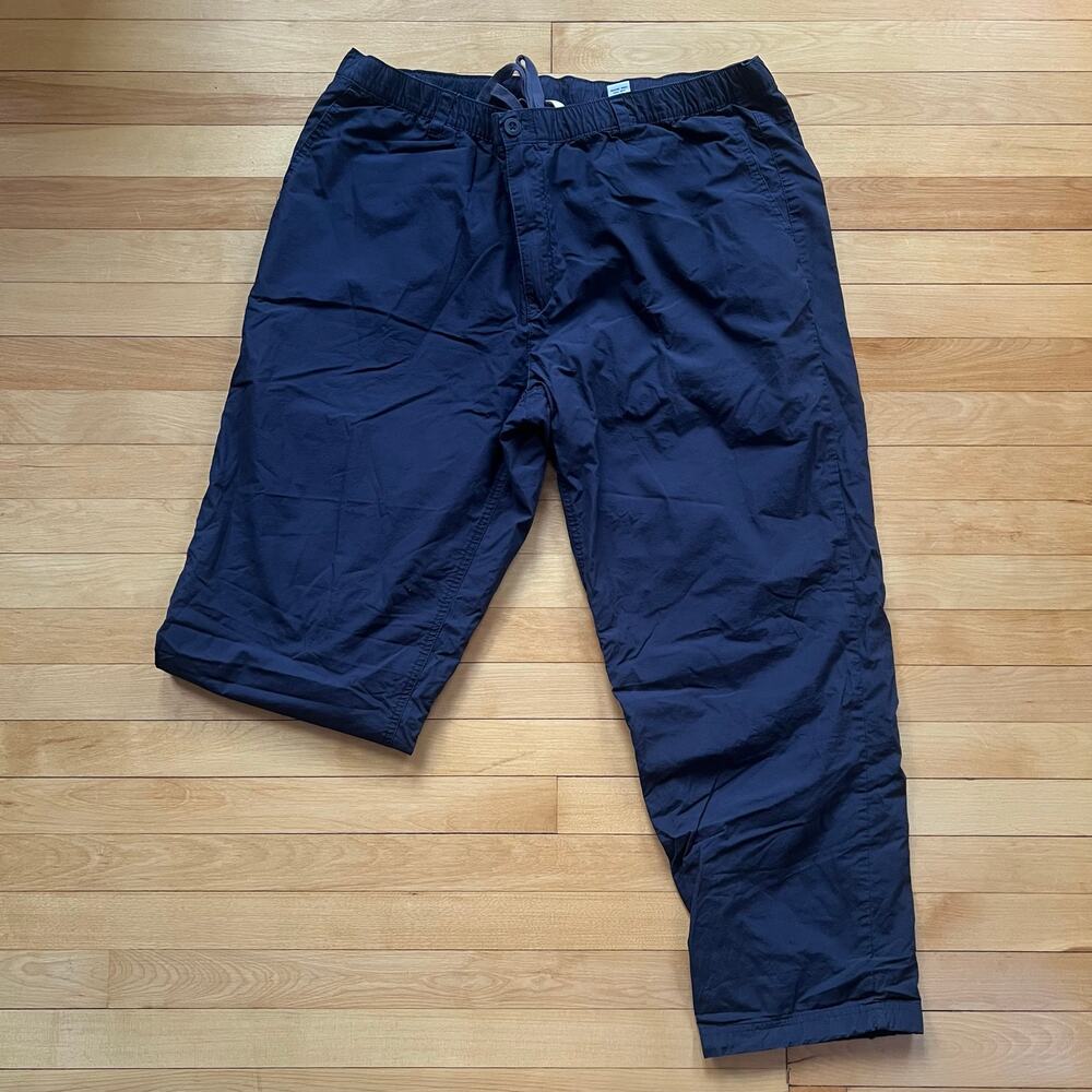 Orton Brothers Flannel Lined Nylon Pants Men's XL 30 Inseam Navy Drawstring